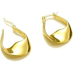 ⚡Gold Hoop Earrings for Women Unique Vintage Chunky Retro Statement Jewelry Gift